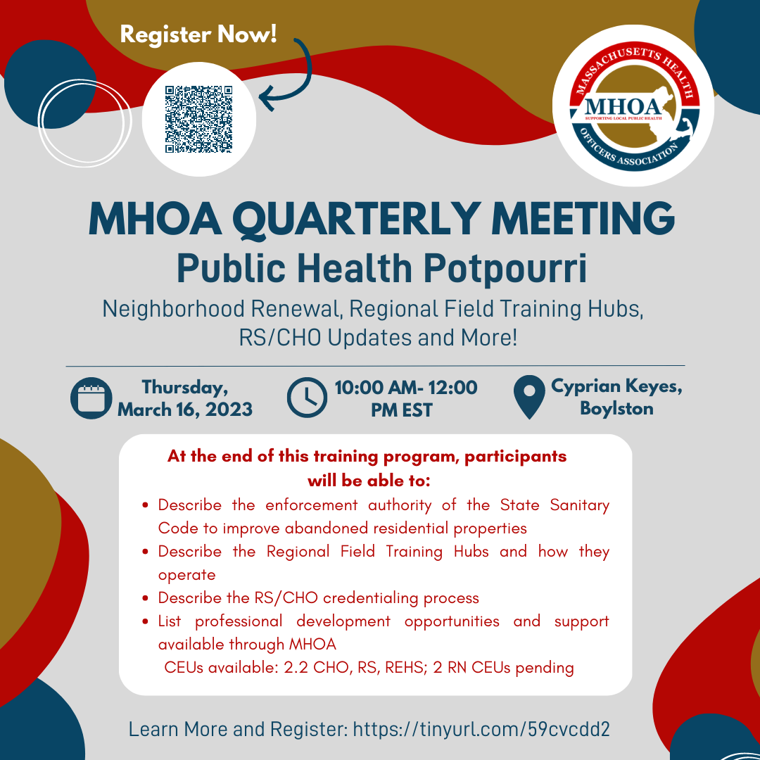 MHOA Quarterly Meeting: Public Health Potpourri and Networking Event 